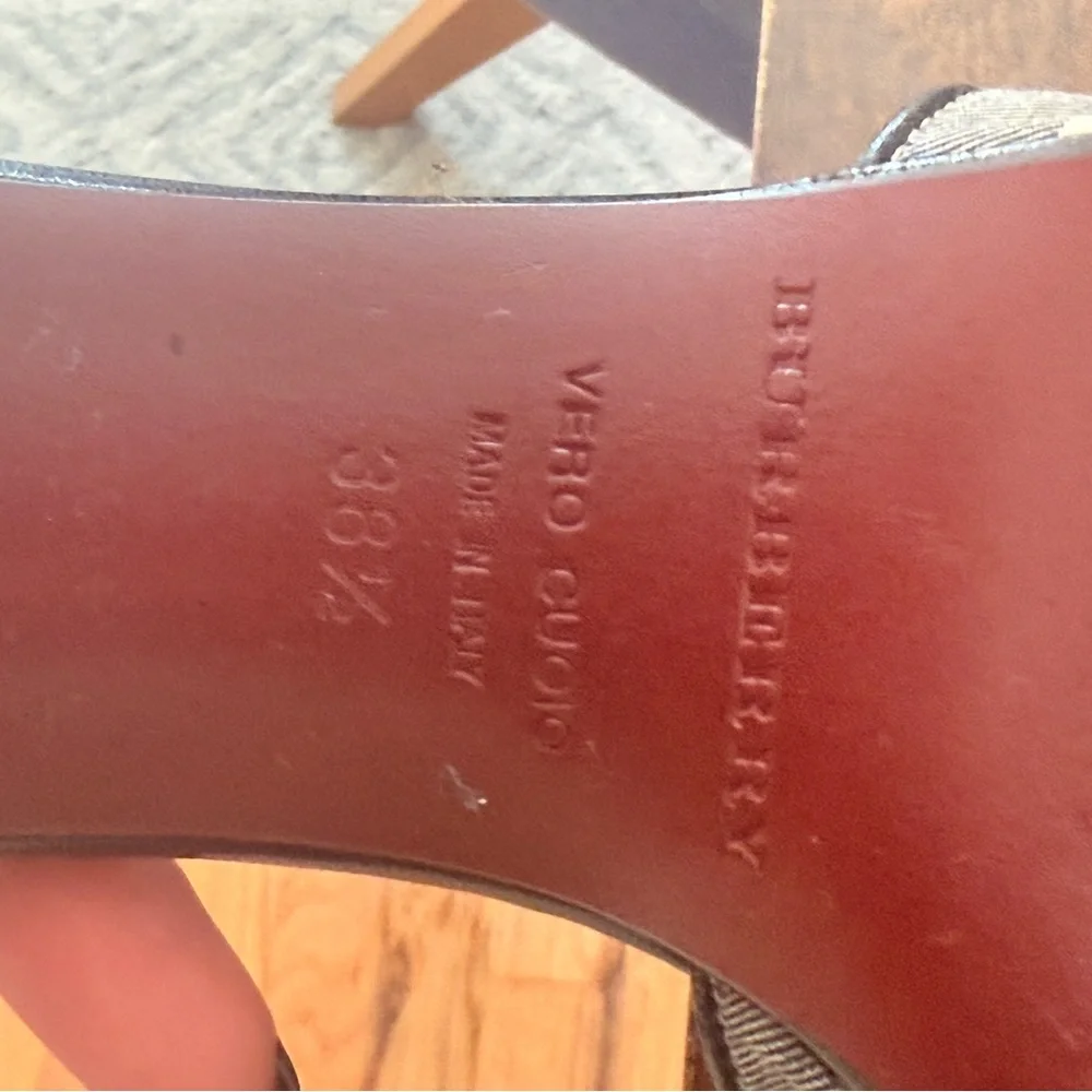 Burberry Black and Red Plaid Mules - Picture 5 of 5